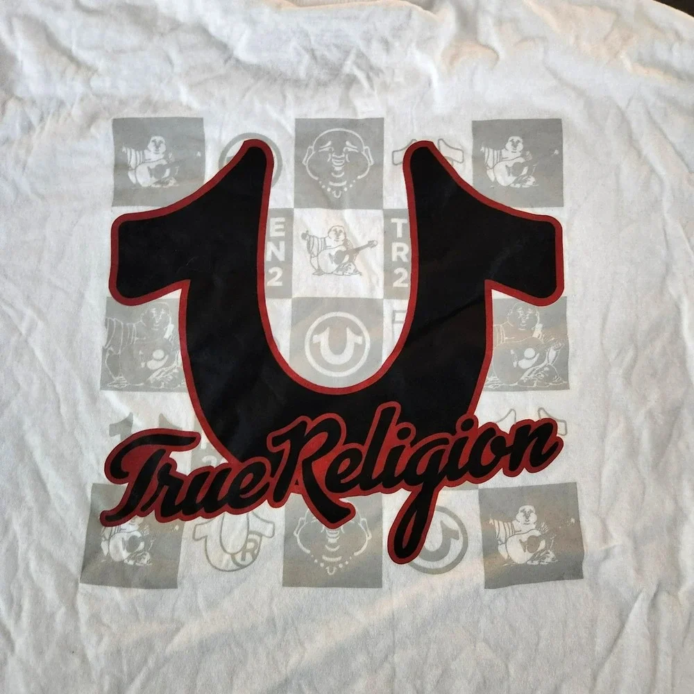 True‎ Religion White Graphic Tee Size 2XL